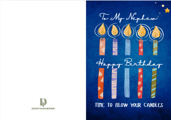 Time To Blow Your Candles, for Nephew, Birthday Card Present